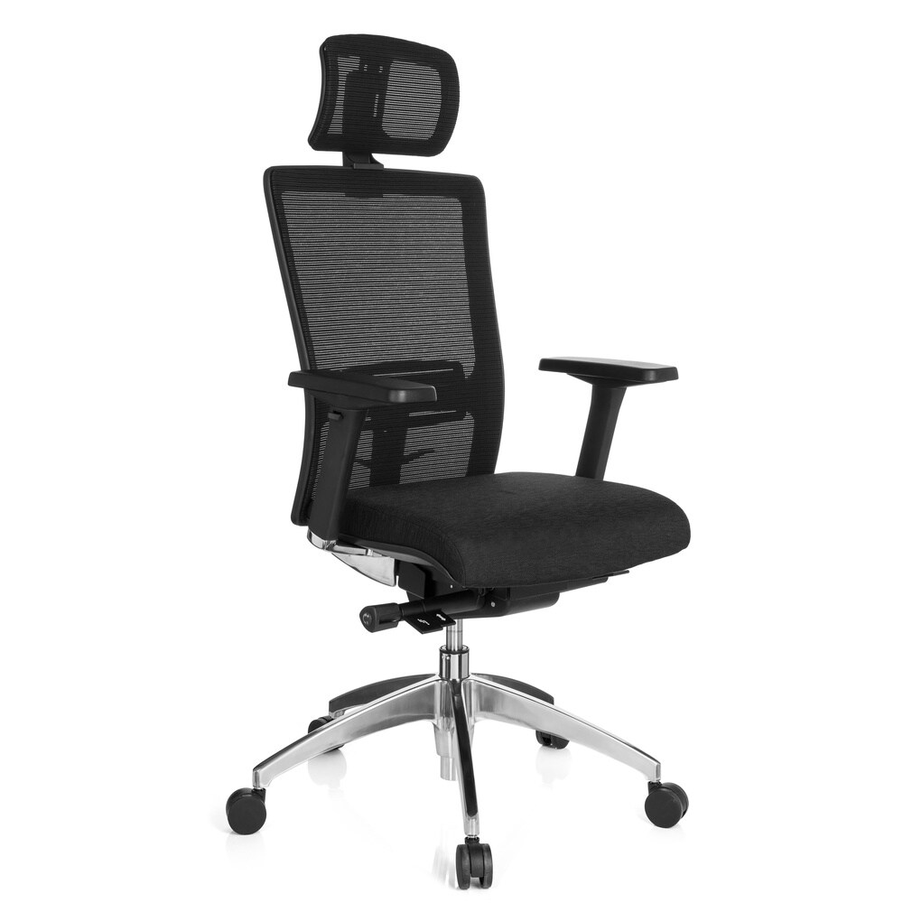 Profi Bürostuhl ASTRA LUX Stoff/Netzstoff mit Armlehnen (höhenverstellbar) hjh OFFICE