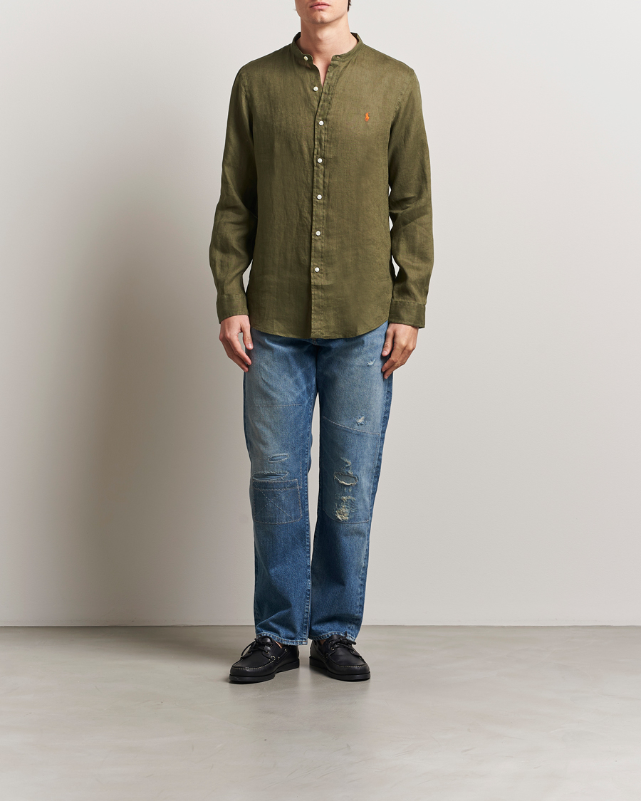 Polo Ralph Lauren Slim Fit Linen Shirt New Olive