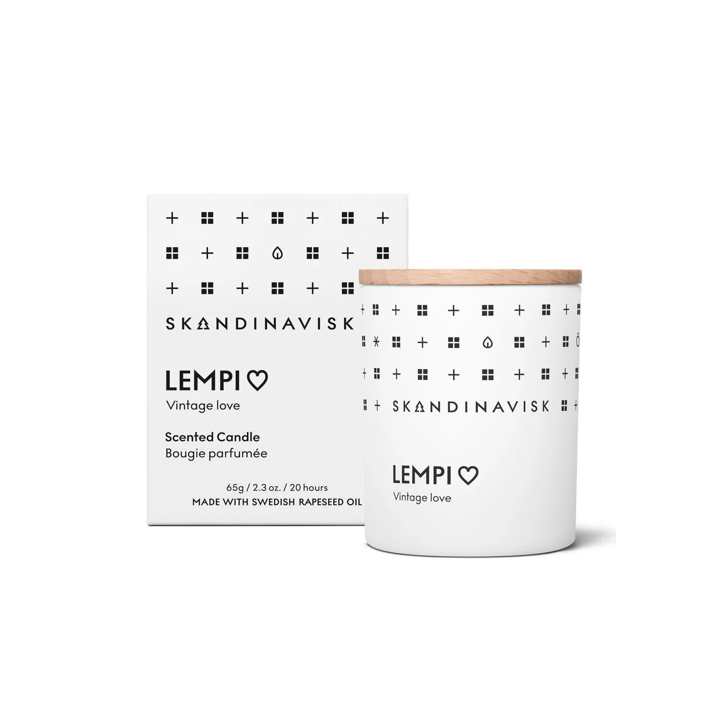 Skandinavisk  Lempi duftlys, 65g. - White