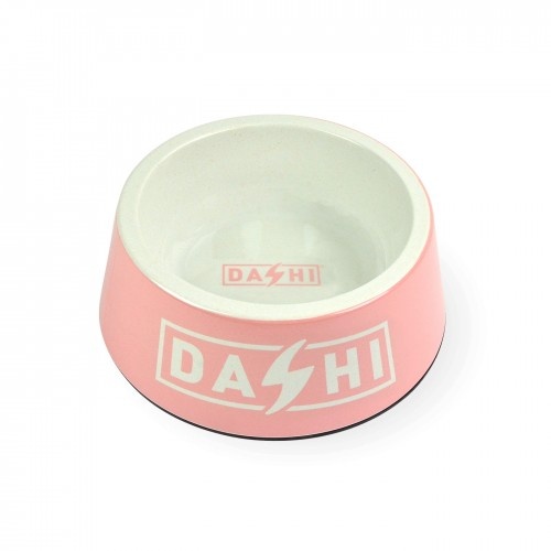 Alimentador de bambu rosa e branco Dashi para animais de estimação