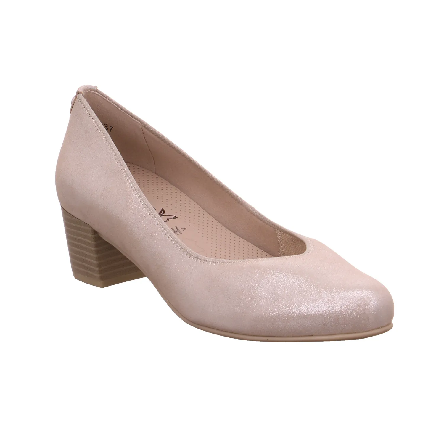 CAPRICE Comfort-Pumps Taupe Leder  mit Wechselfussbett
