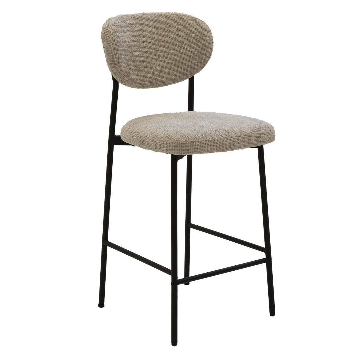 Giga Meubel - Barstoel Beige Stof - 44x50x97cm - VajÃ¨n - Set van 2