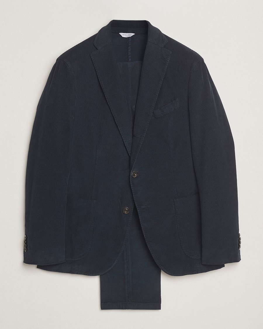 Boglioli K Jacket Baby Corduroy Suit Navy