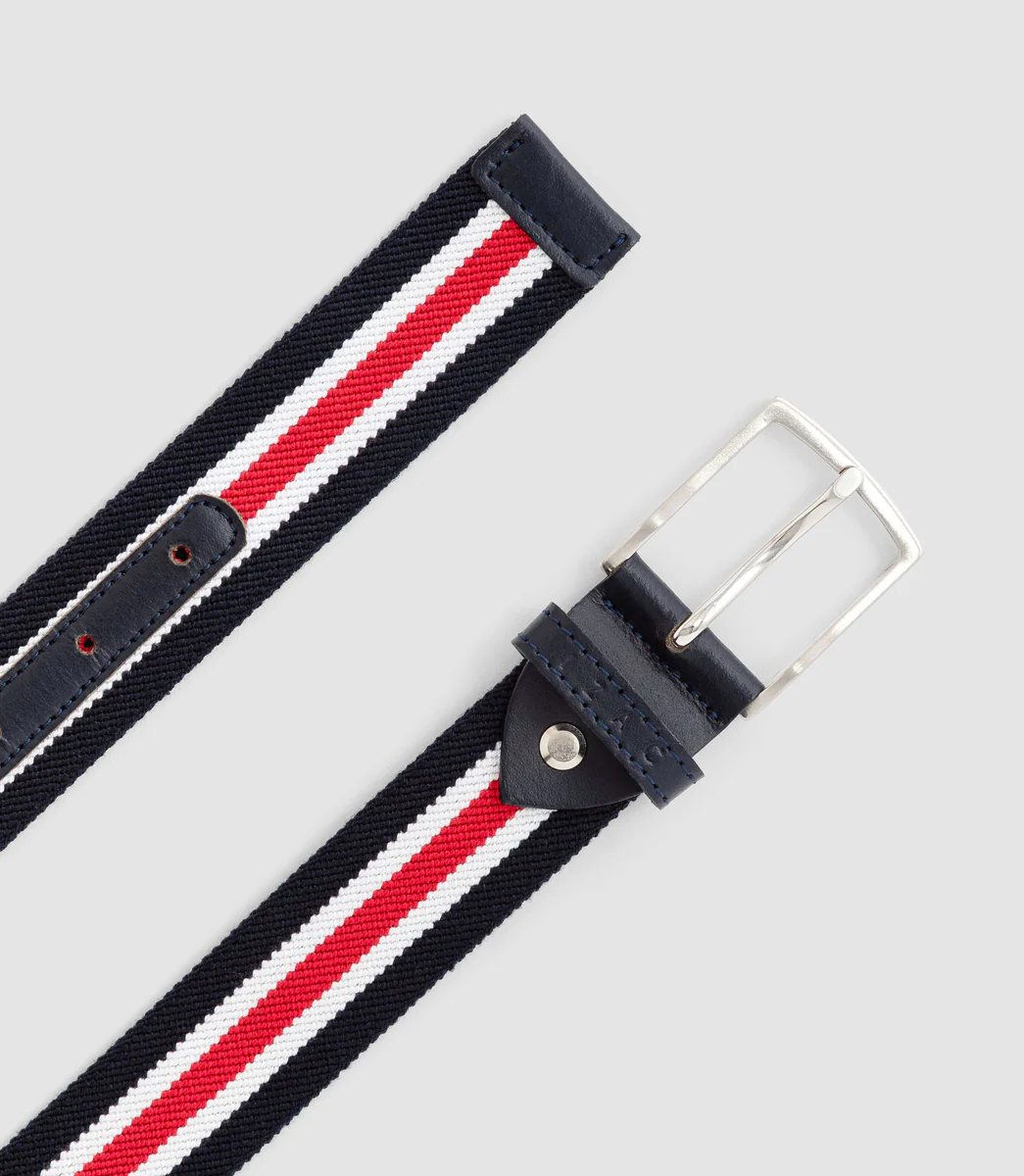 Ceinture ajustable casual marine-rouge 