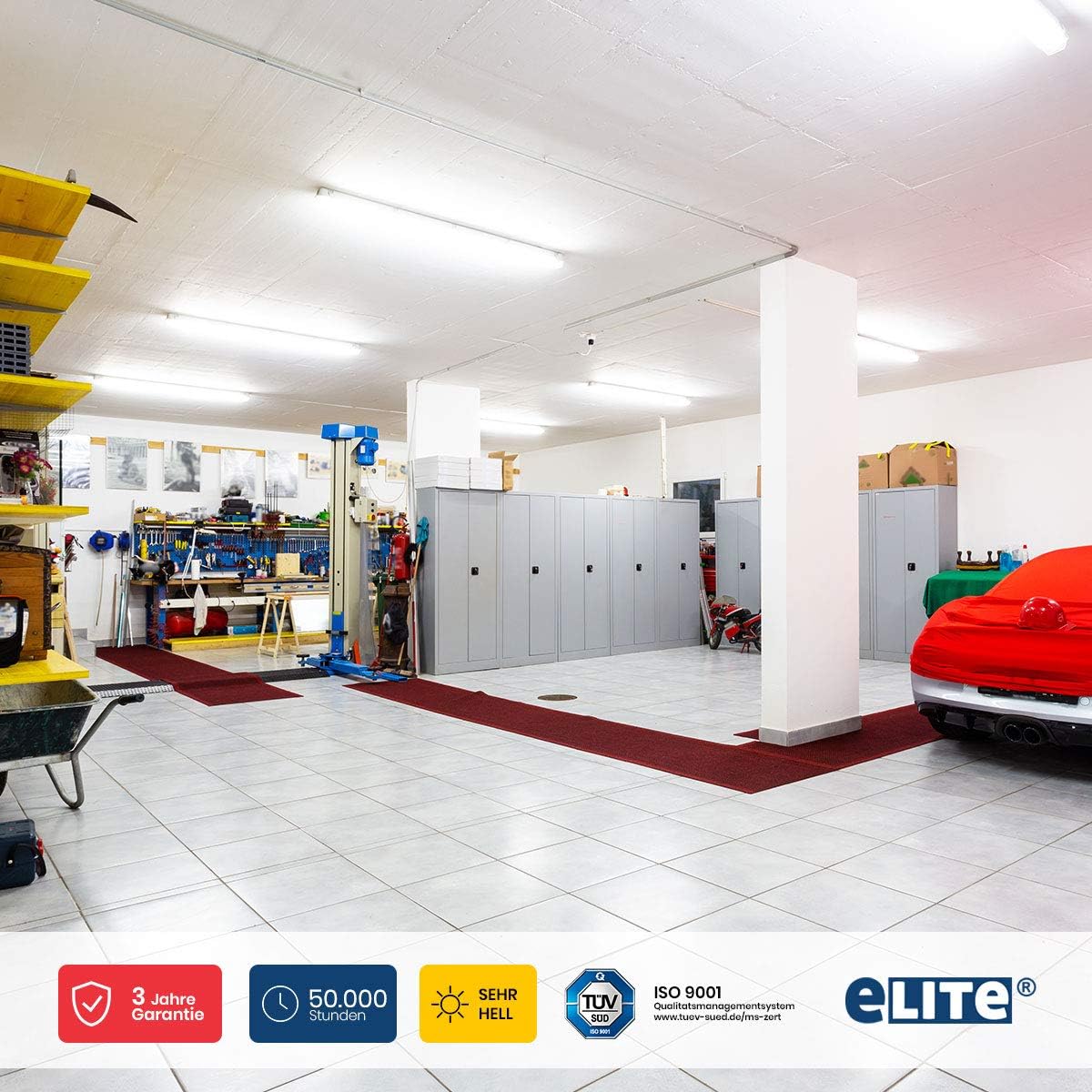 eLITe LED Röhre T5, 51,7cm, 7W, sehr hell, 680lm, 830, 3000 Kelvin, Warmweiß, NUR FÜR EVG, 140 Grad, homogenes Licht, langlebig 50.000h, 3 Jahre Garantie, 10 Stück