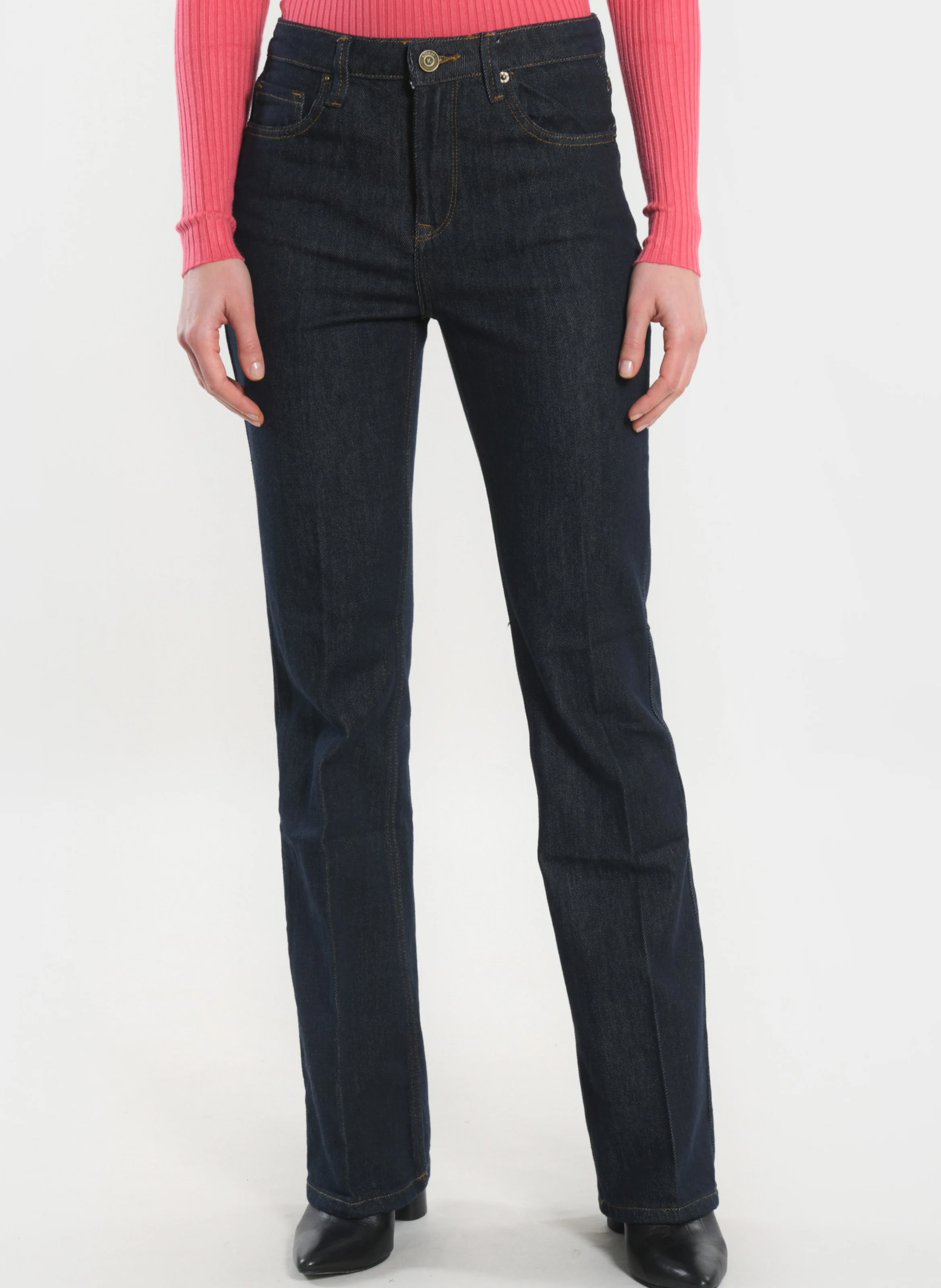 STACY - Jean flare en coton mélangé | Noir