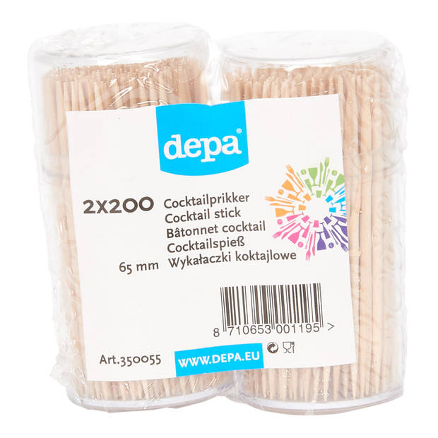 Depa cocktailprikker 2 doosjes van 200 stuks