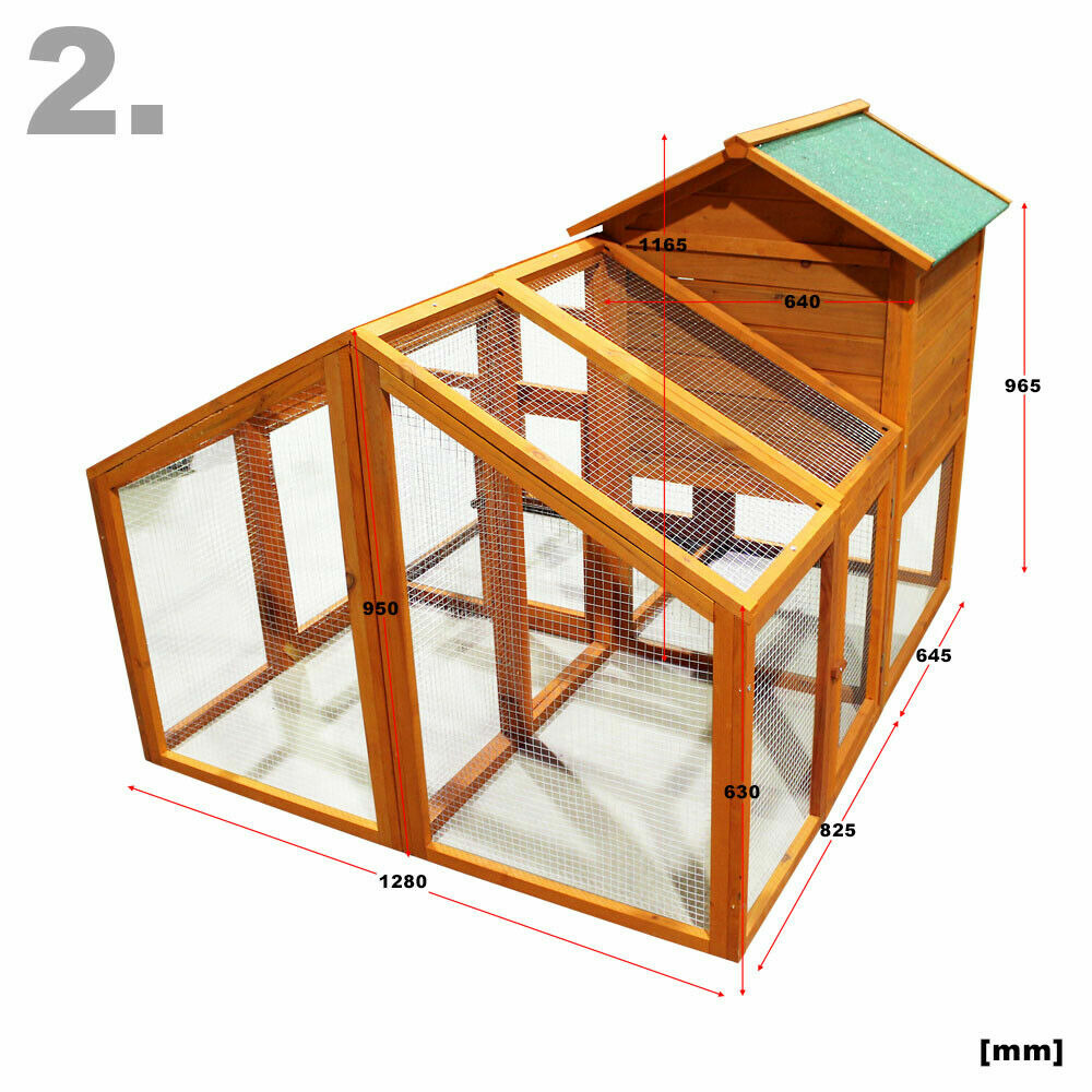 Poulailler clapier enclos bois étable espace libre 229,5 cm