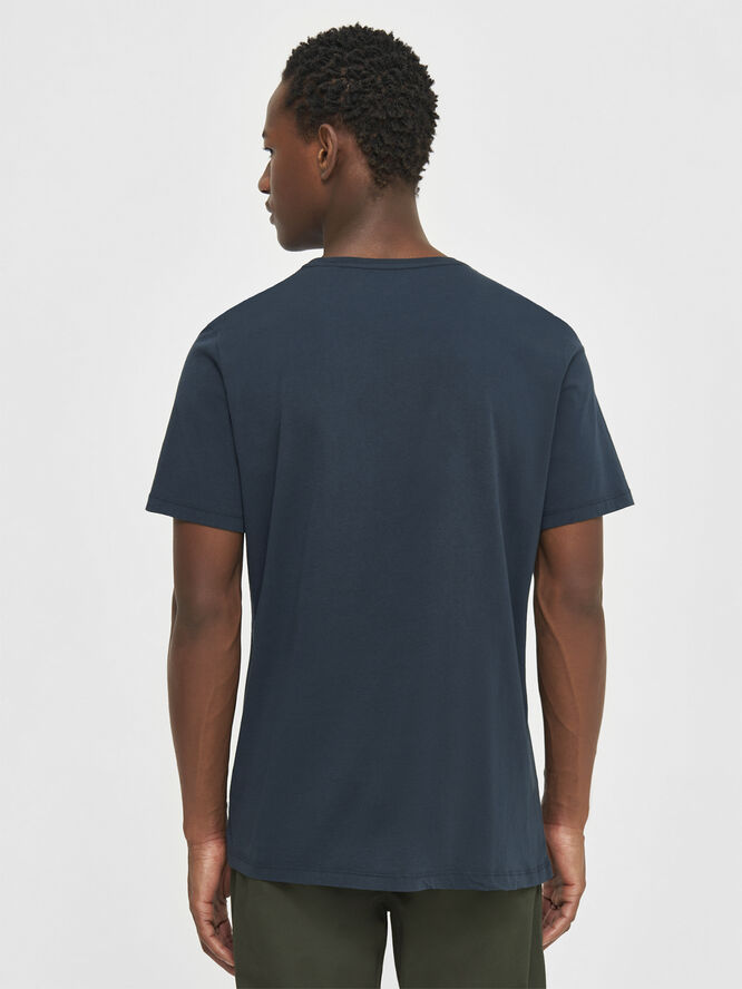 Knowledge Cotton Apparel AGNAR basic t-shirt - Regenerative Organic Certified™ - GOTS/Vegan Blå