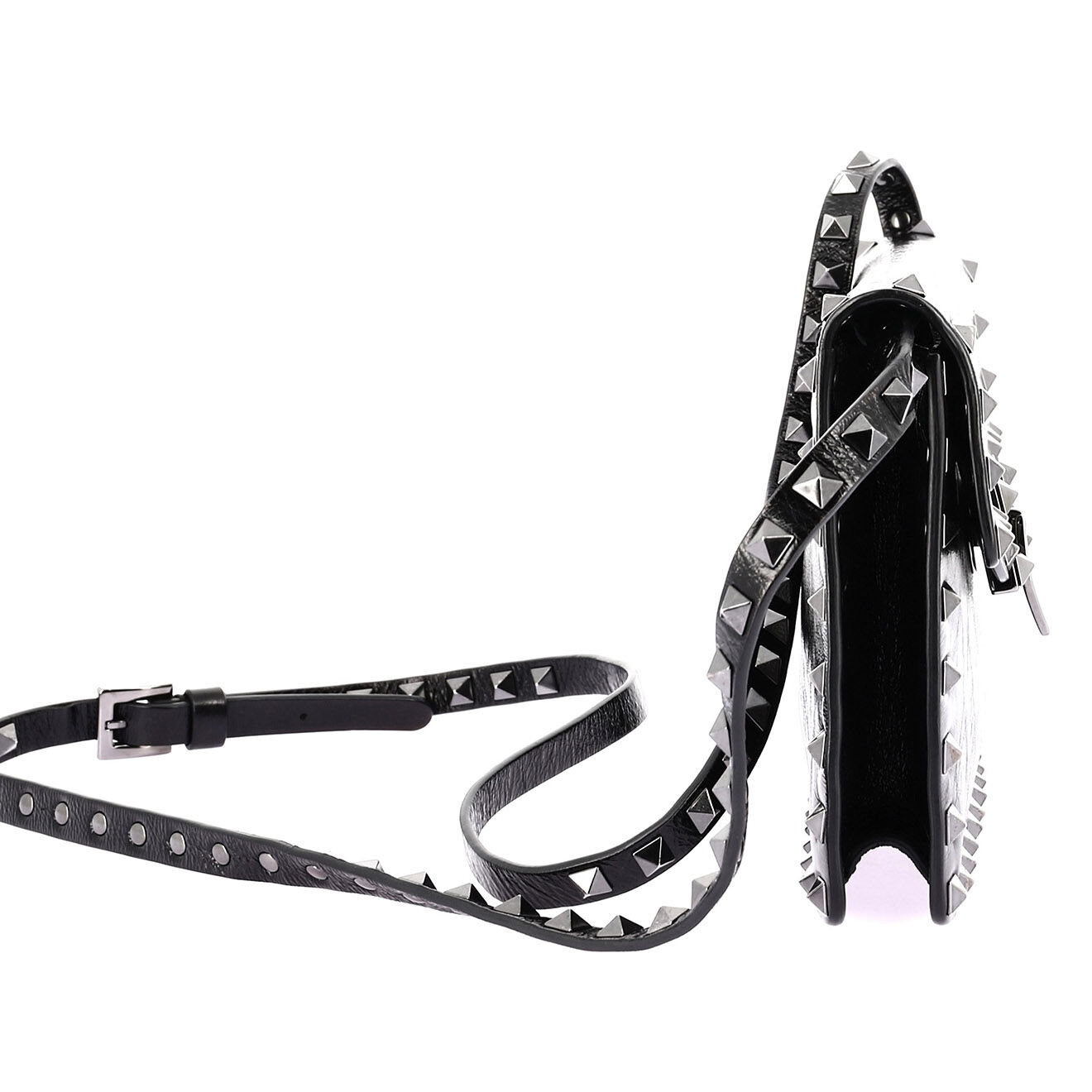 Valentino Mini sac Rockstud en Cuir noir Etat: Très bon état - Longueur 19.5 cm