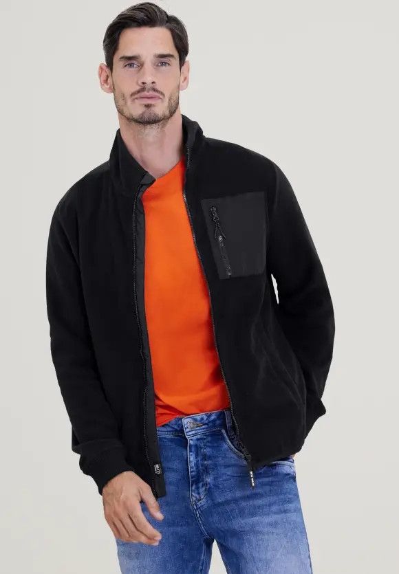 Fleece Cardigan - Black