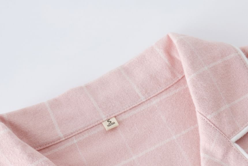 Finlies - Bijpassende pyjamaset voor koppels: geruite top met lange mouwen + broek