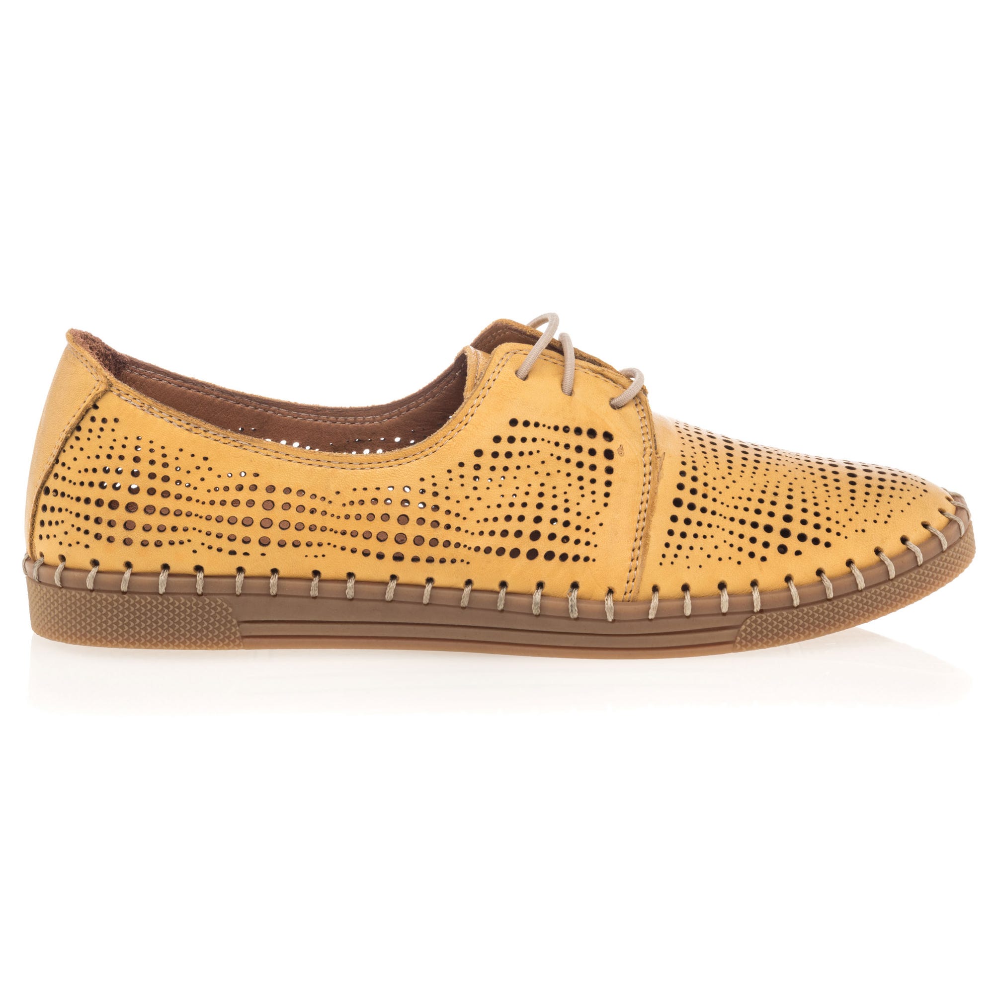 Baskets basses Femme en cuir jaune
