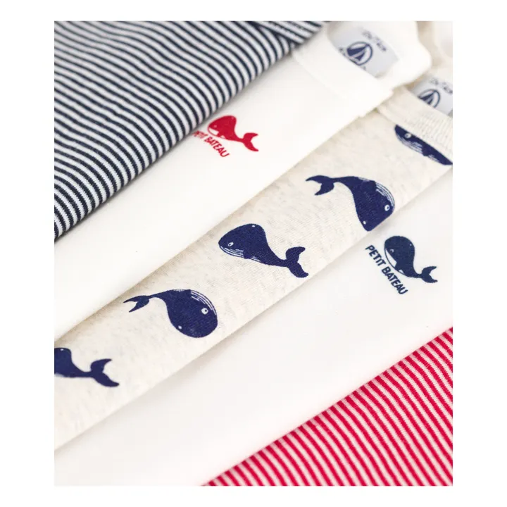 Petit Bateau Lot 5 Bodies Baleine | Ecru