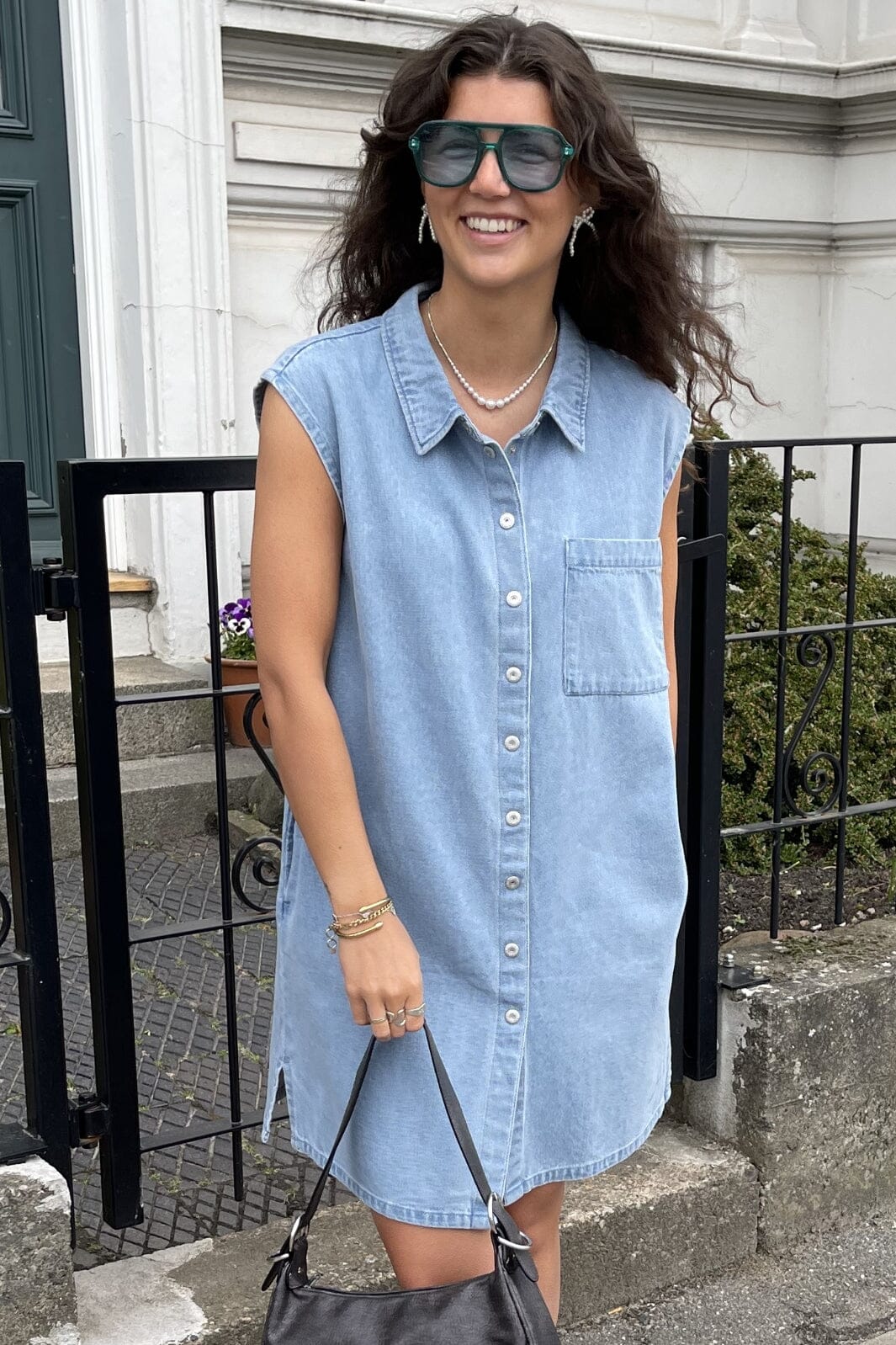Pieces Pcabbi Sl Short Denim Dress