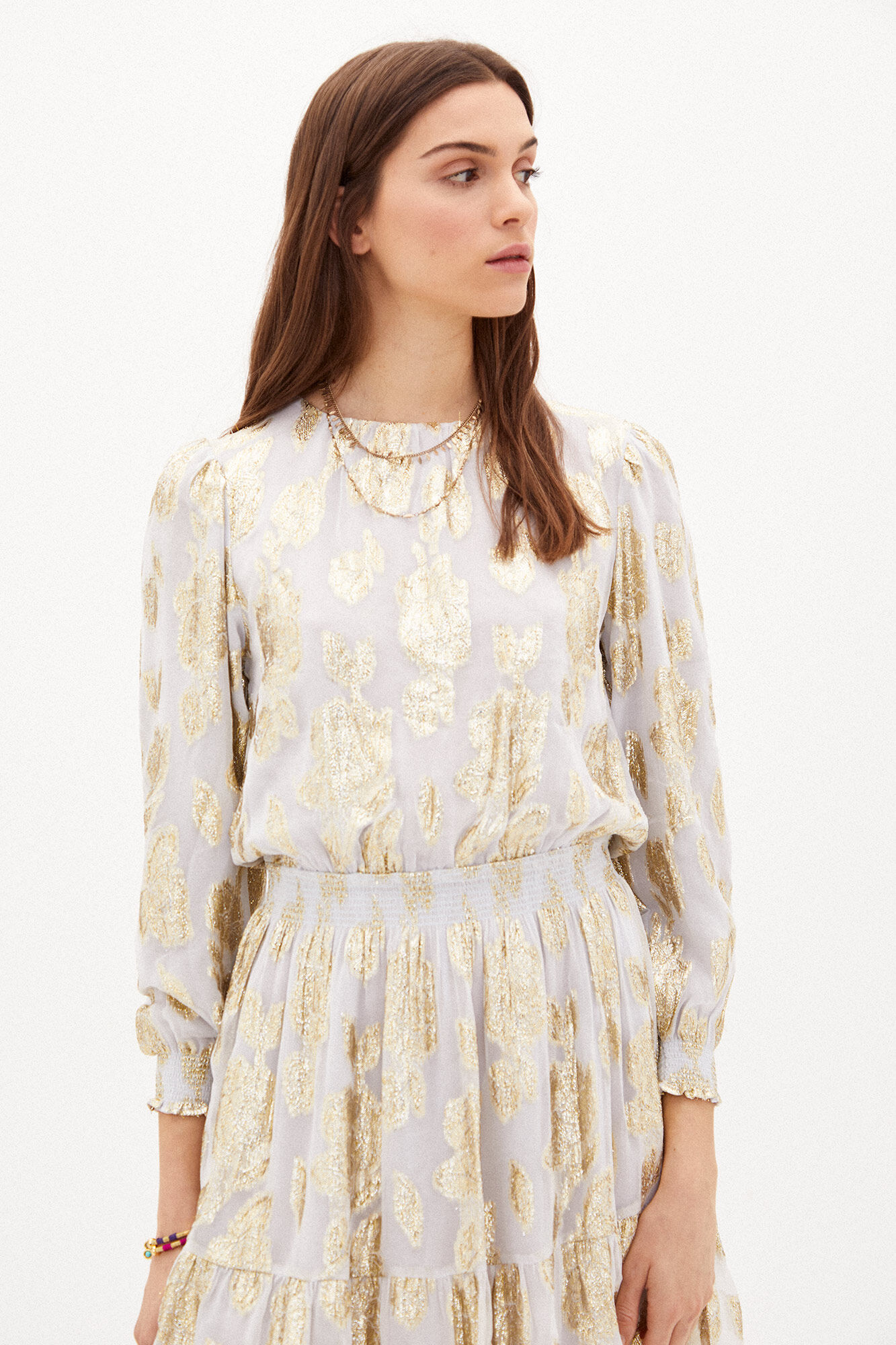 Vestido curto Mona com lurex - Amarelo