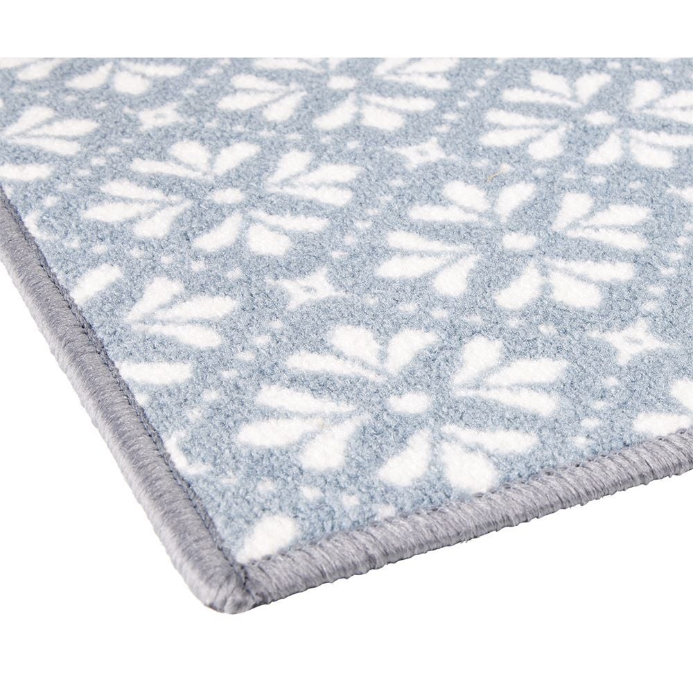Tapis de cuisine latex imprimé bleu 80x50 cm