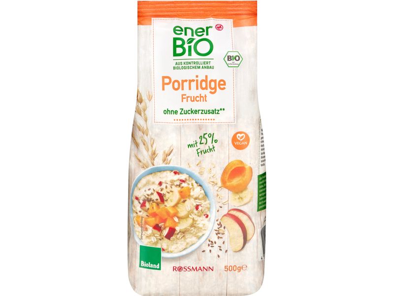 enerBIO Müesli Porridge Früchte 500 g Natürlich süsses Bio-Porridge mit Früchten