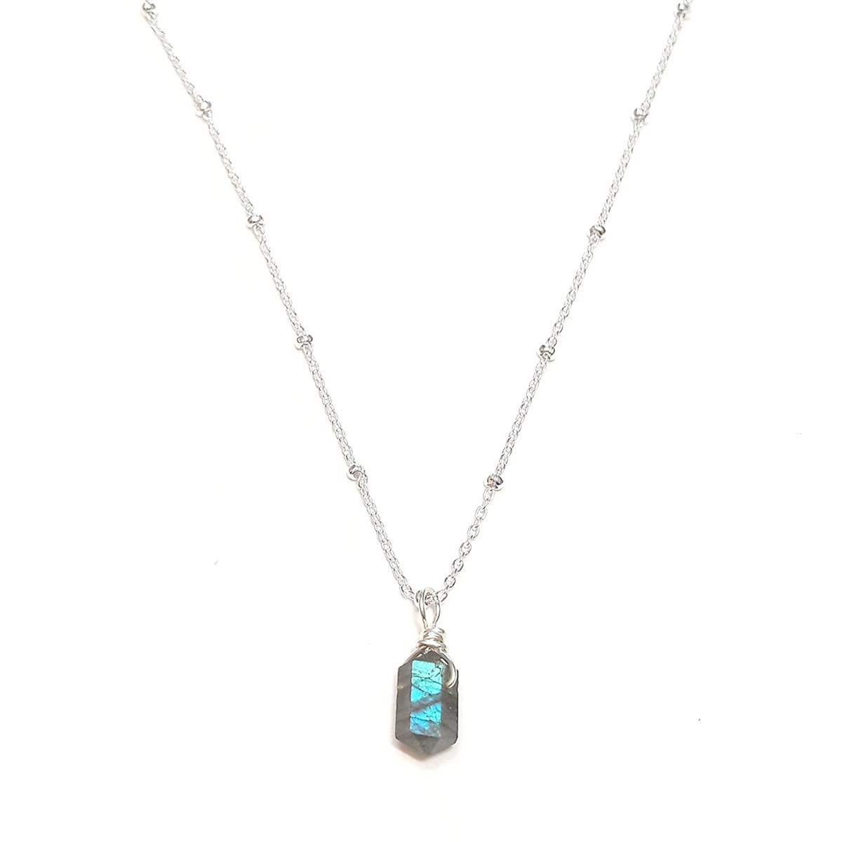 Collier Pendule Labradorite Argent 925