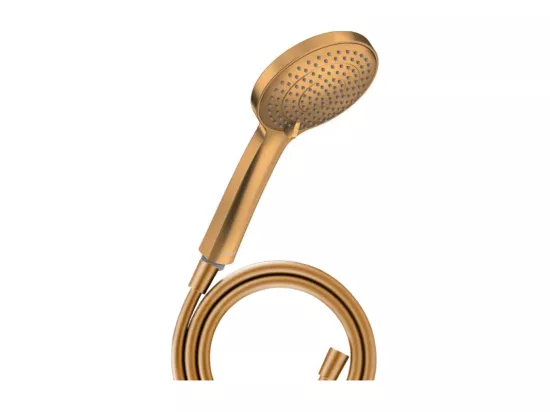 Pommeau de douche 3 jets DURAVIT Universal avec curseur bronze brossé + flexible de douche