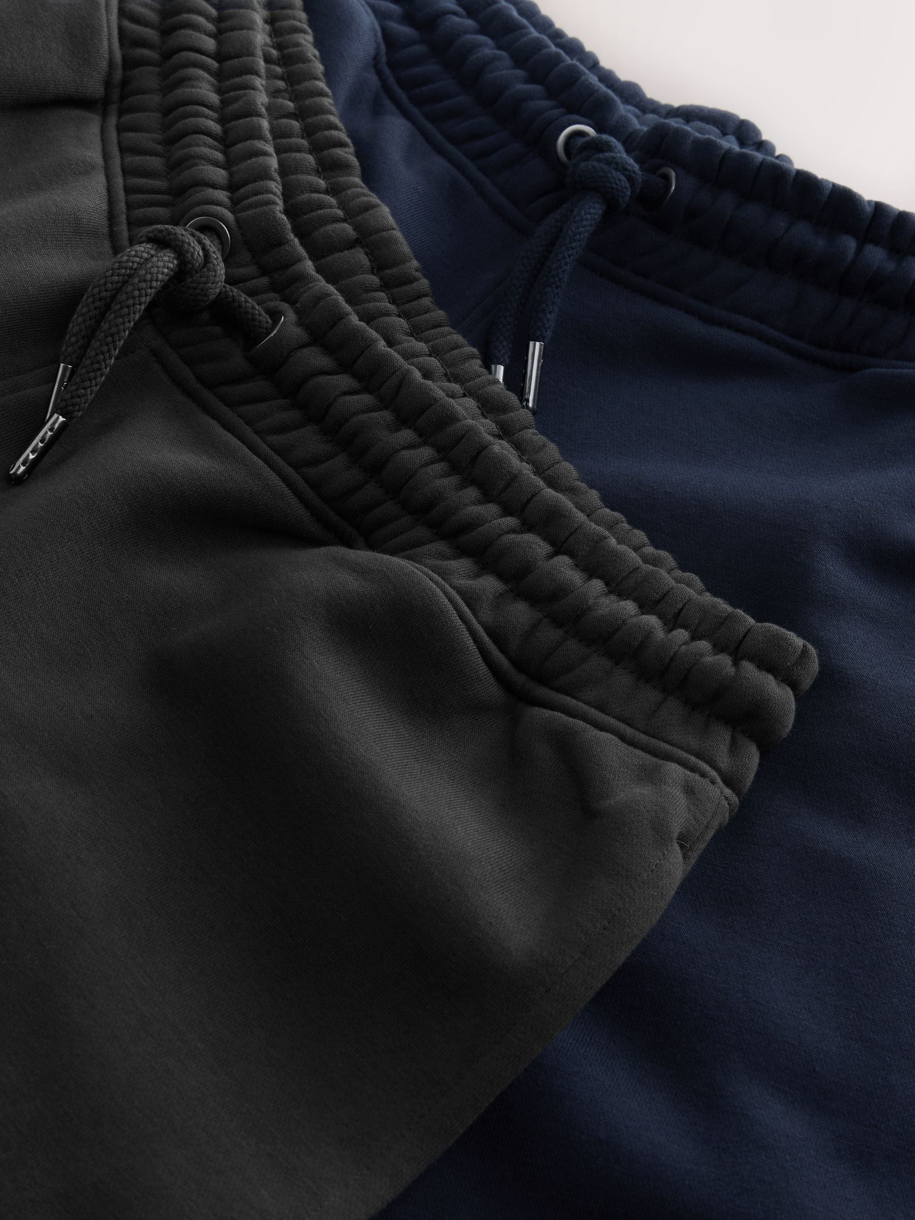 Leisteengrijs/marineblauw - Verpakking van 2 slim-fit jersey joggingbroeken met hoog katoengehalte