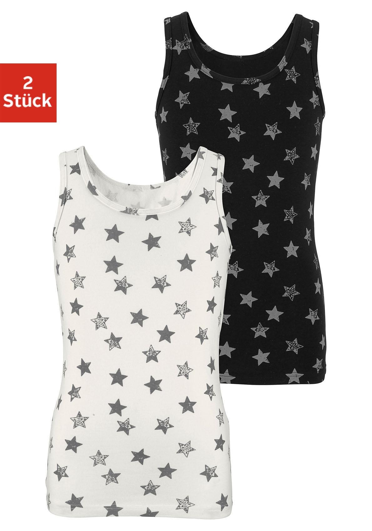 Vivance Unterhemd, 2 Stk. mit Sternendruck, Tanktop
