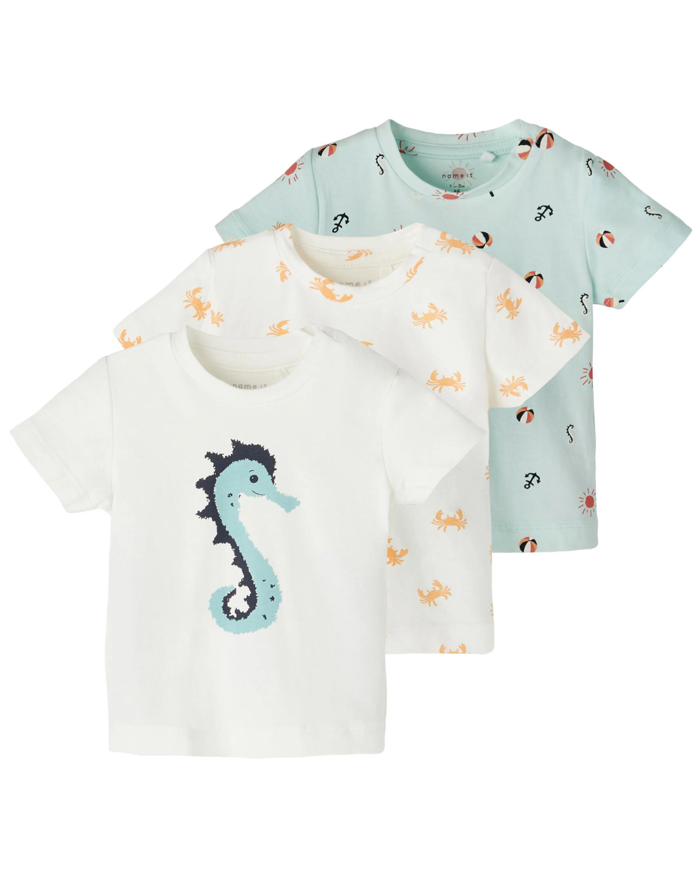 T-Shirt NBMJOE - COAST 3er Set in glacier