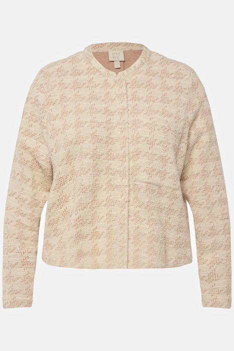 Bouclé-Jacke, Oversized, Stehkragen, Biobaumwolle