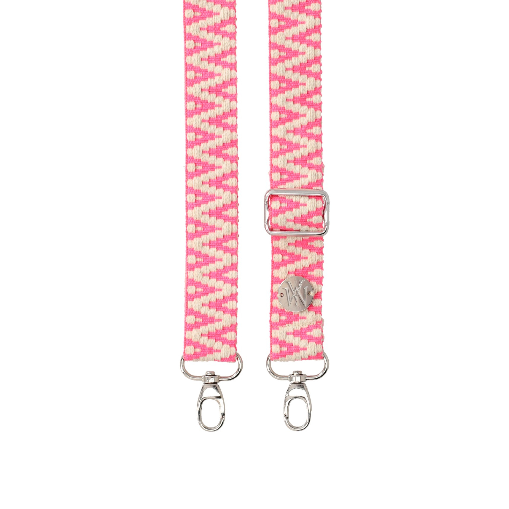 Handyband Handgemachtes Umhängeband für Handyhüllen Aztec Silver - Ecru / Fluo Pink Assos