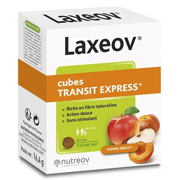 Cubos de maçã e damasco Nutreov Physcience Laxeov (20 unidades)