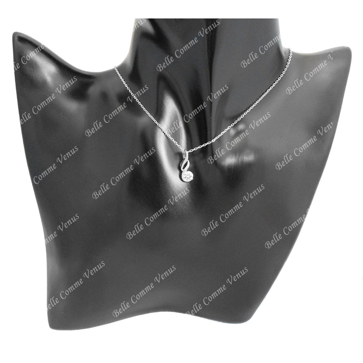 Collier torsade oxyde de zirconium Argent 925 Rhodié