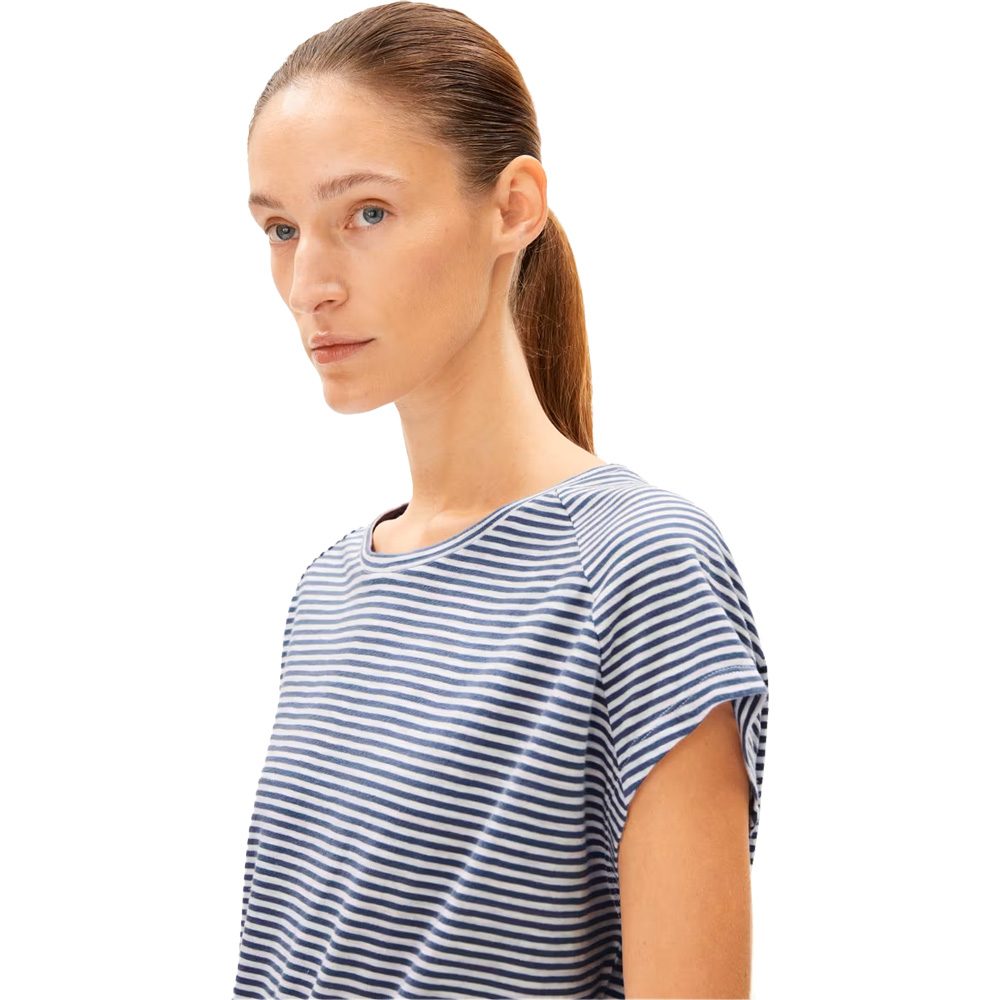 Armedangels Oneliaa Lovely Stripes T-Shirt Damen faded indigo-oatmilk
