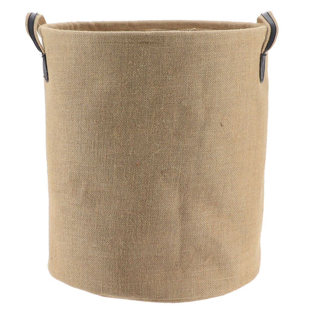 Panière linge ronde jute naturel 48x42cm