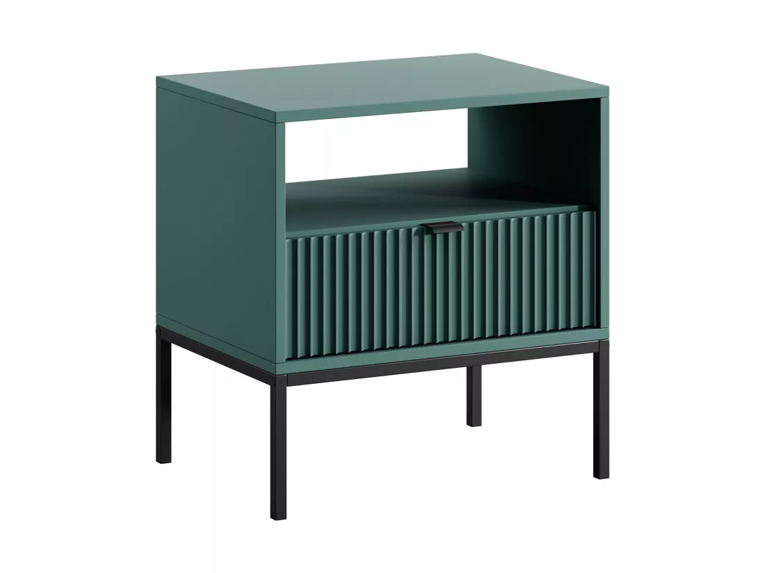 Lot de 2 tables de chevet 1 tiroir et 1 niche - Vert émeraude - LIOUBA de Pascal Morabito