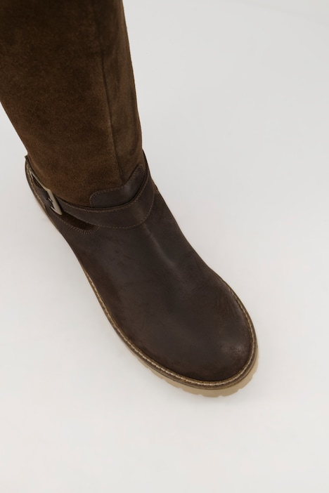 Lederstiefel, 3XL-Schaft, Zierriegel, Weite H