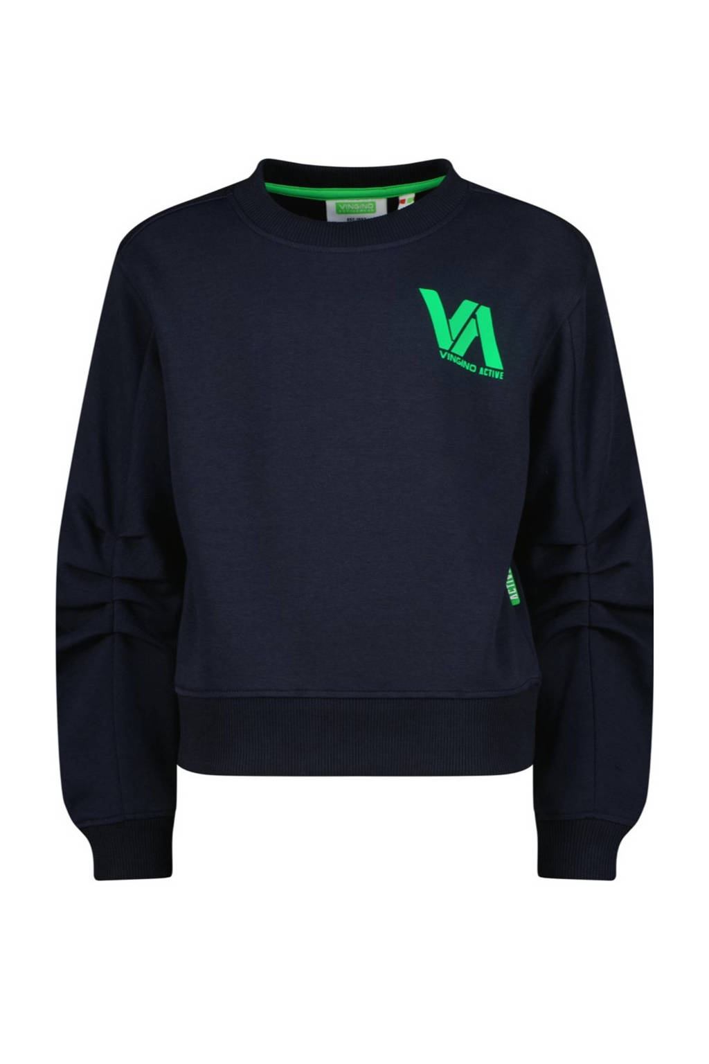 Vingino sweater Nadya met backprint diep donkerblauw