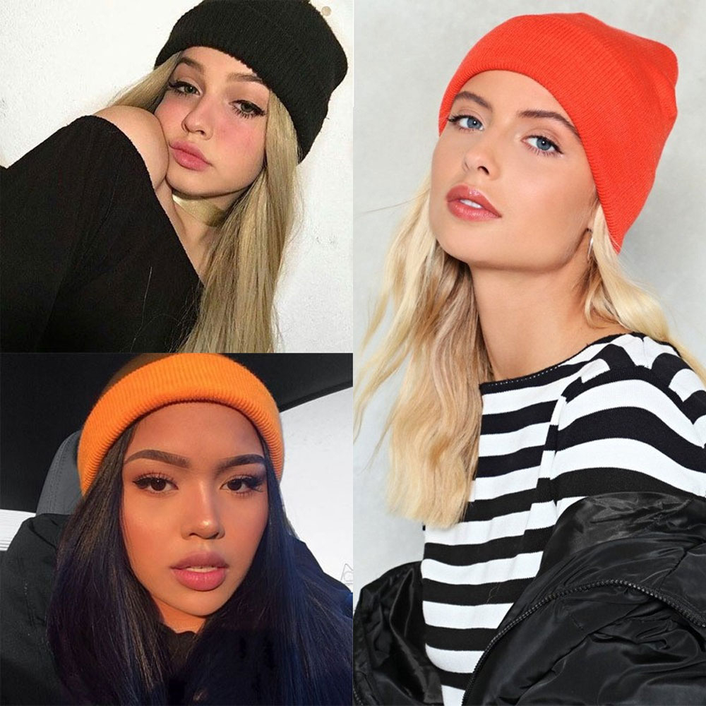 Unisex Strickmütze Beanie Winter Mütze (One Size) - Schwarz