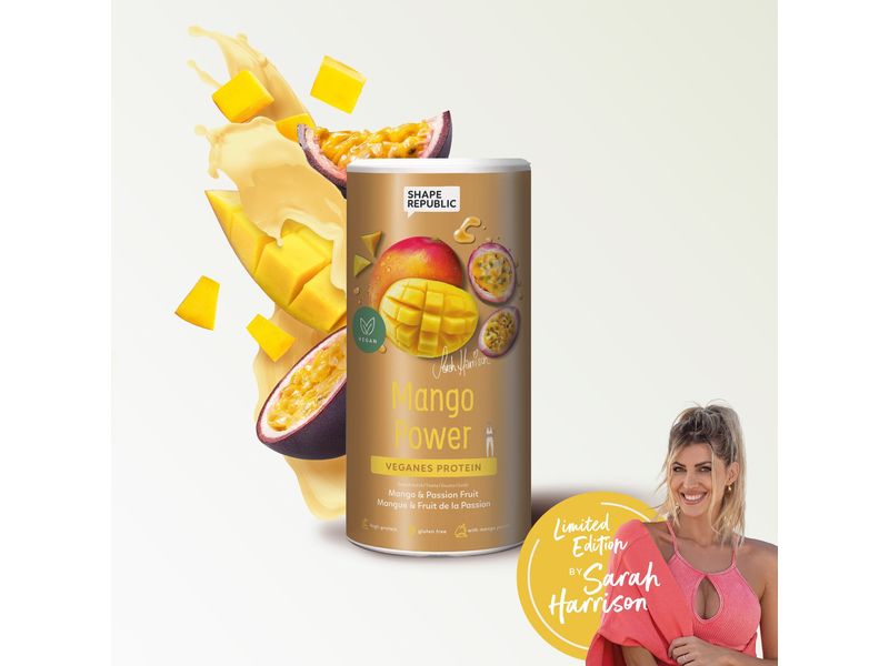 Shape Republic 3K Protein vegan Mango 420 g Veganes Proteinpulver mit Süssungsmitteln und Mangogeschmack