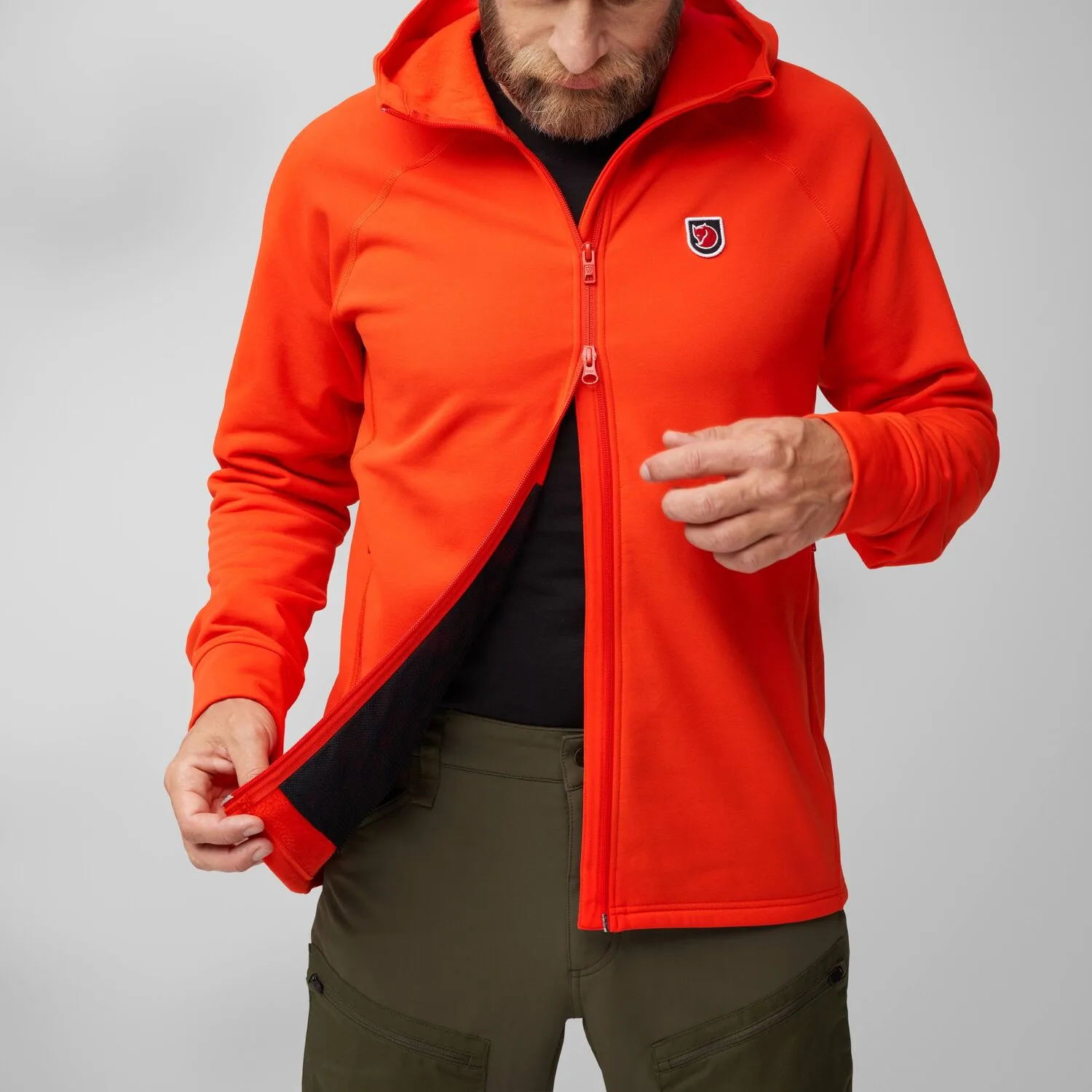 Fjällräven Men's Expedition Fleece Hoodie Flame Orange