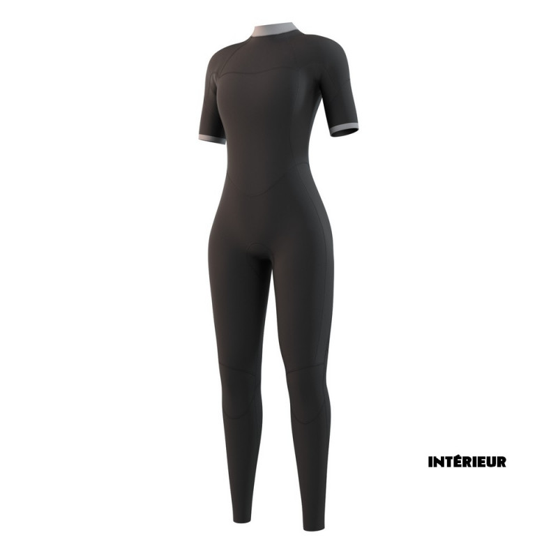 COMBINAISON MYSTIC BRAND 3/2 BACKZIP MANCHES COURTES FEMME BLEU