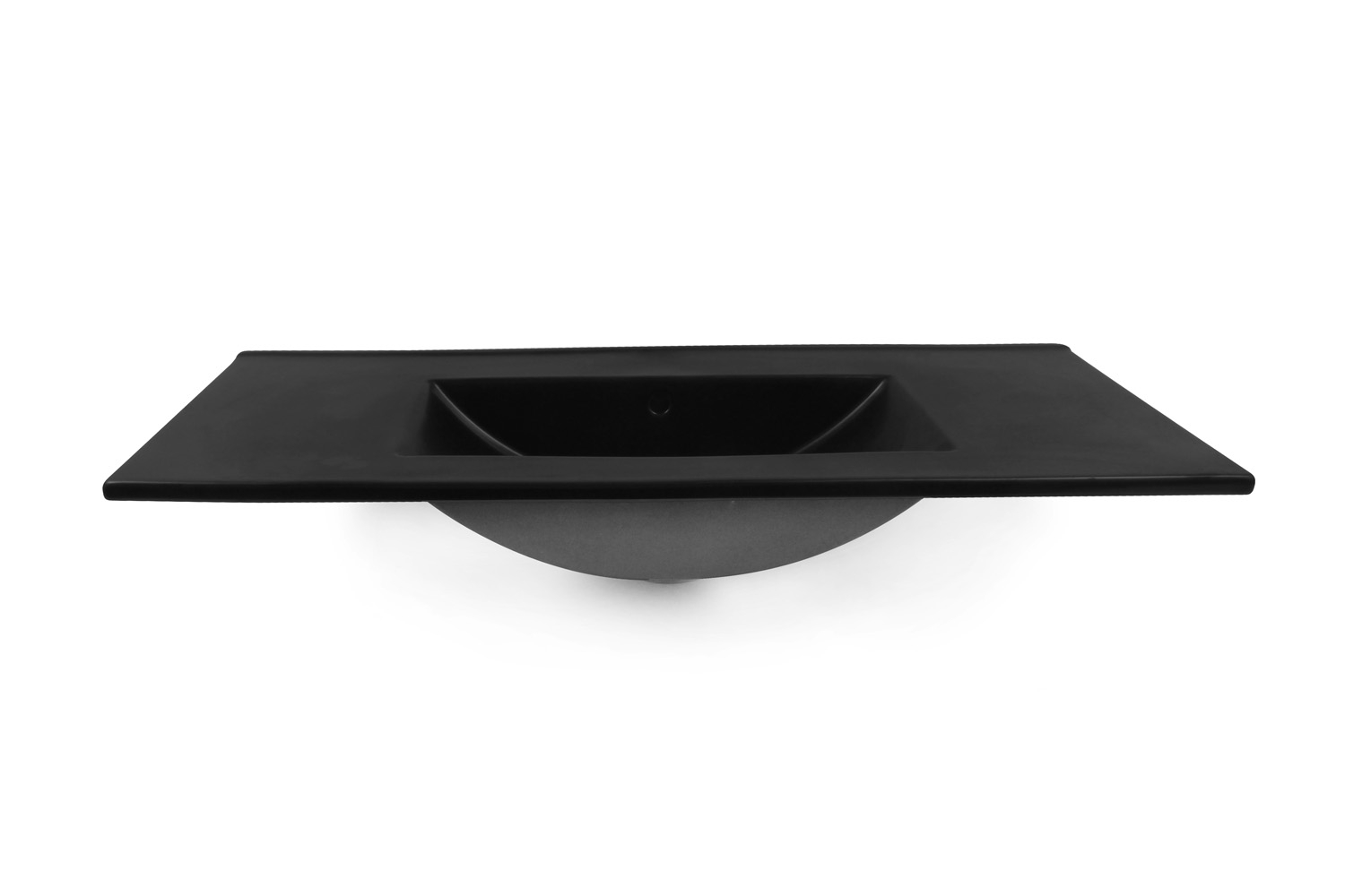 Fontana Latina keramische wastafel 100cm zonder kraangat zwart mat