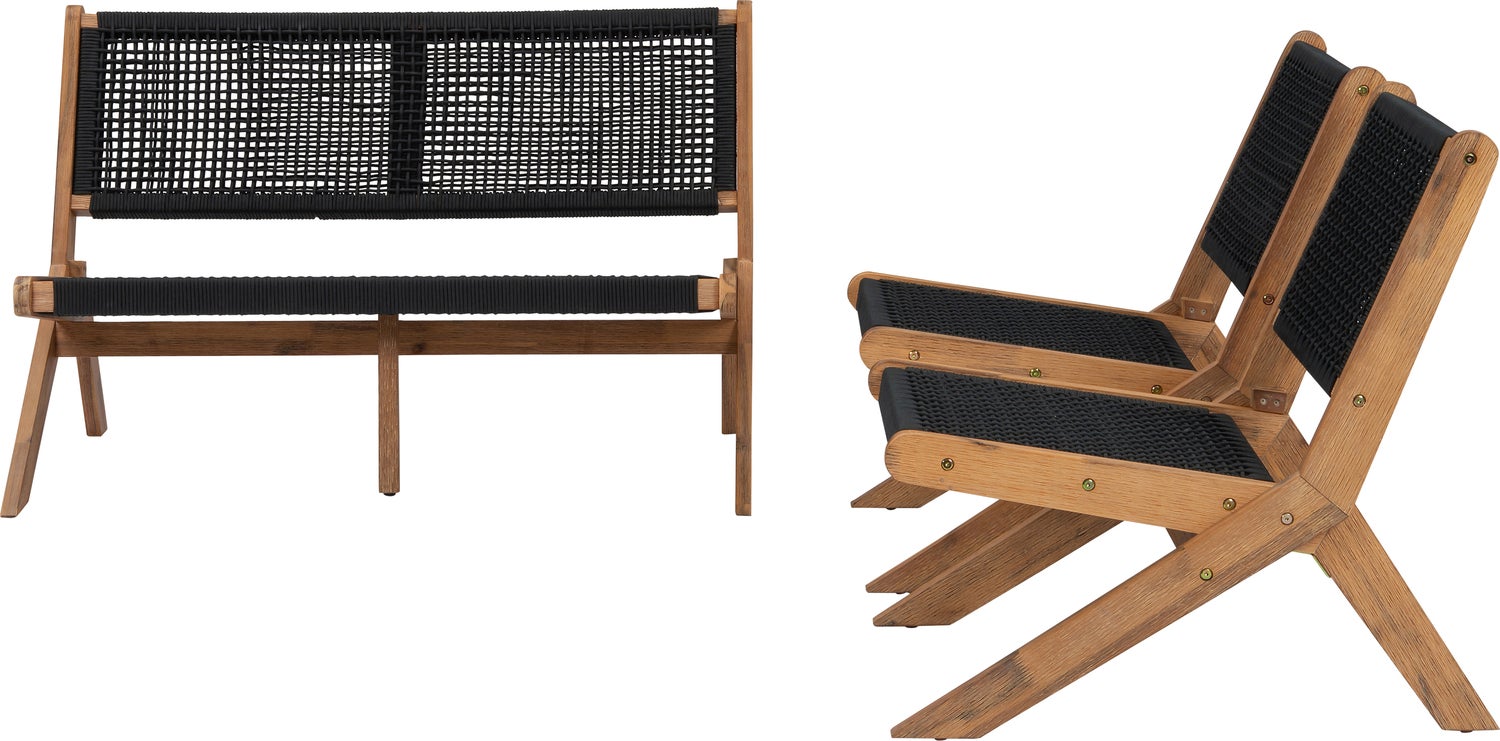 Intratuin loungestoel Coco naturel / zwart