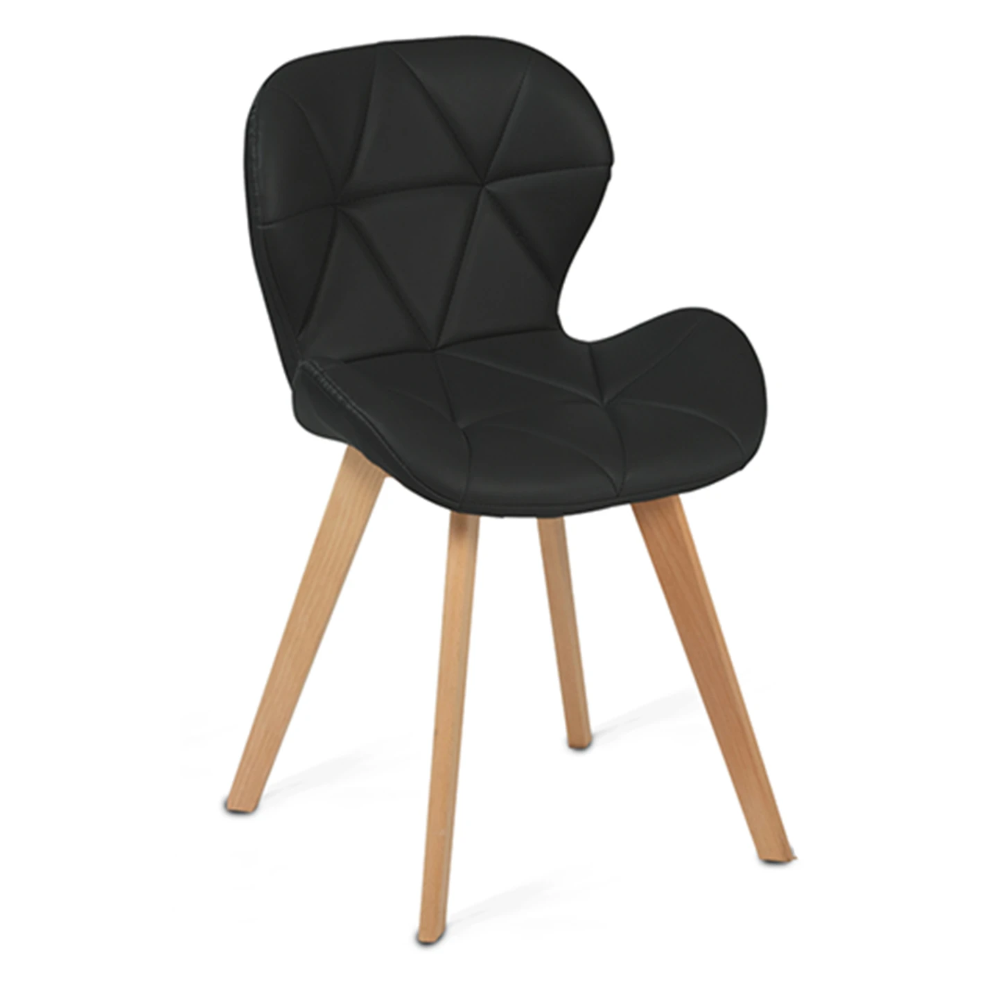 Lot de 4 chaises ROBINE en PU noires pour salle à manger