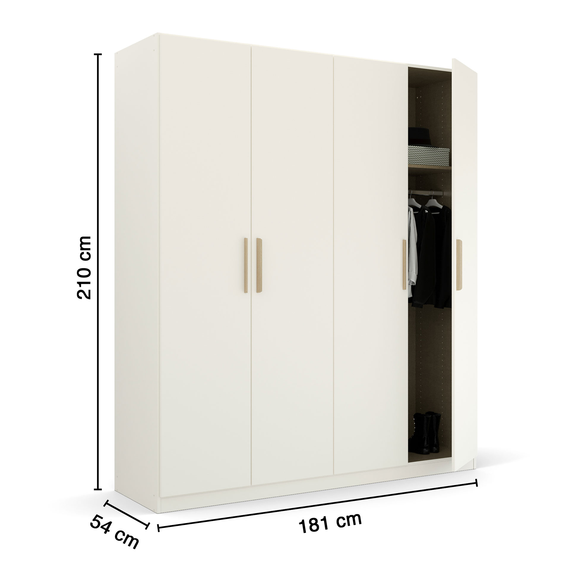 Drehtürenschrank - alpinweiß -181 cm