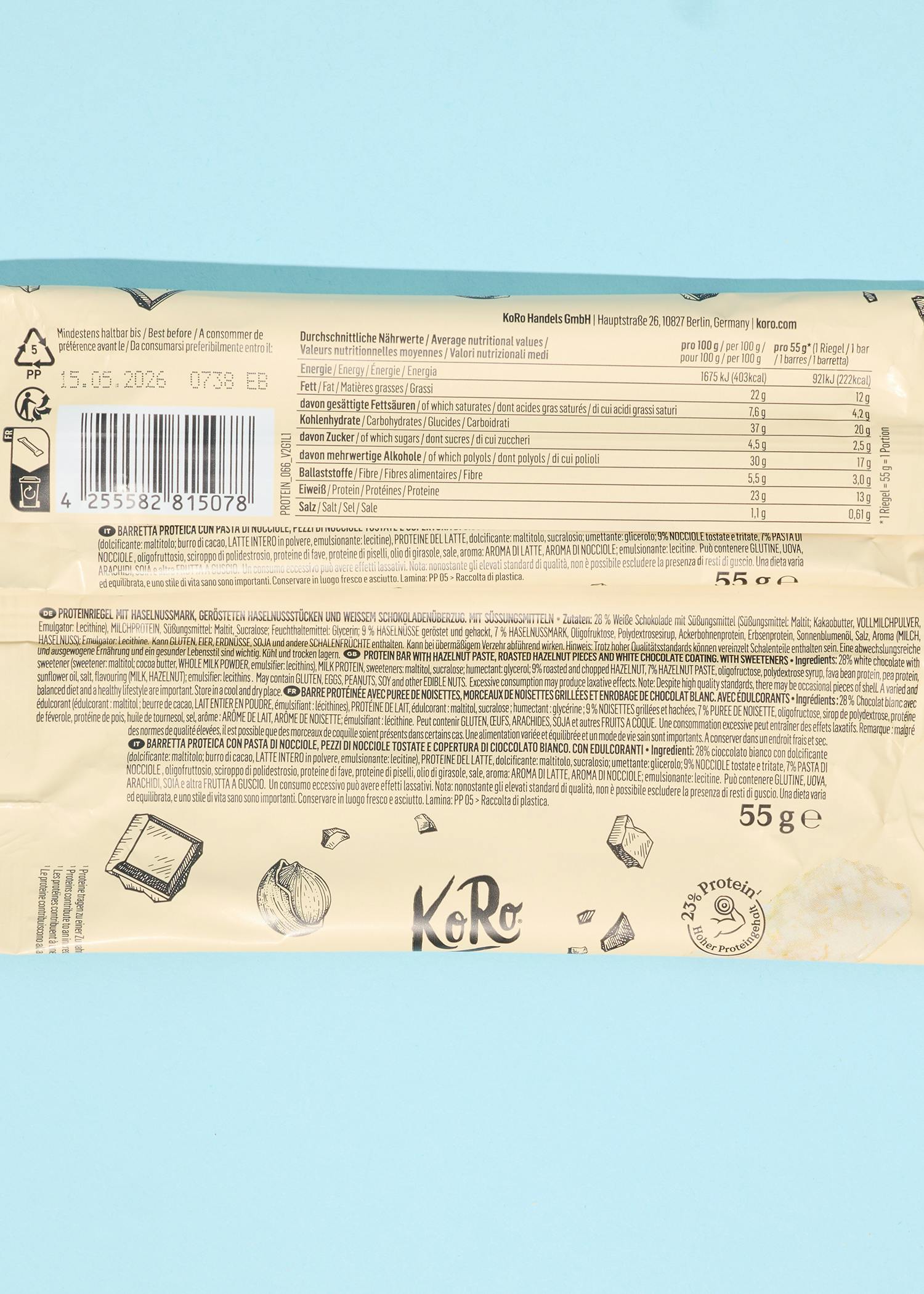Protein Bar Deluxe White Chocolate Hazelnut 55 g