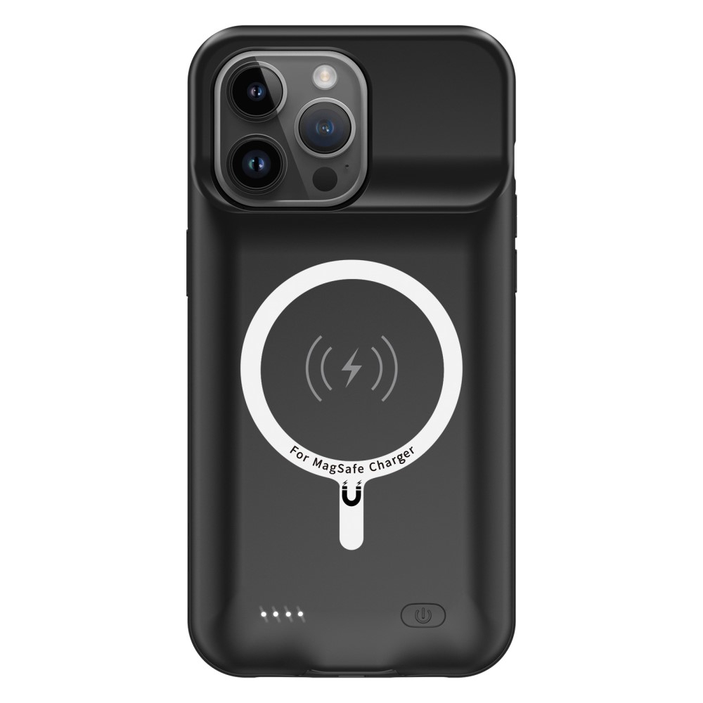 iPhone 15 Pro Max MagSafe Backpack Akku Case Schutzhülle (8500mAh) - Schwarz