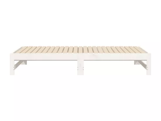 Lit coulissant Blanc 2x(75x190) cm Bois de pin massif