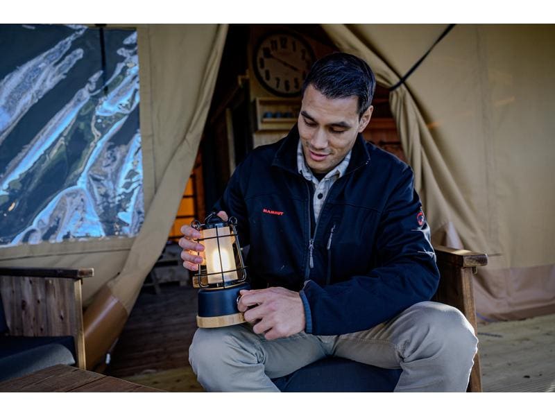 Brennenstuhl Campinglampe CAL 1 Akku Outdoor Lampe mit Hanfseil und Bambussockel