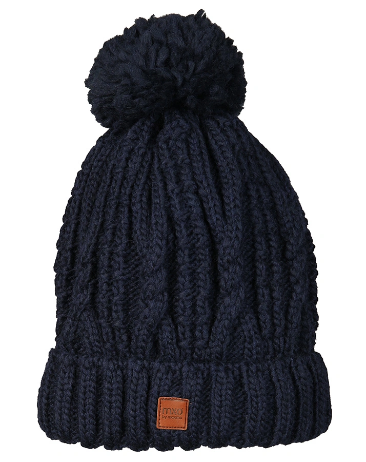 Strickmütze POMPON mit Wolle in navy