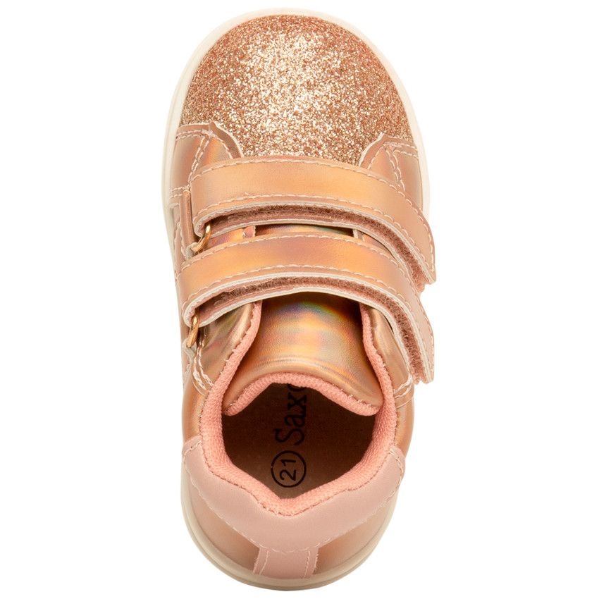 Bottillons irisés à paillettes avec double velcro pour bébé fille - Multicolore